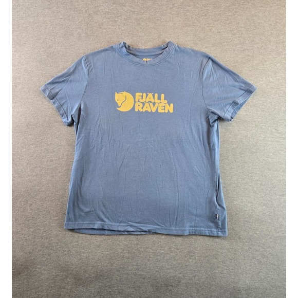 Fjallraven Shirt Women's M Baby Blue Lush Logo Tee Hiking Gorpcore - Picture 1 of 11